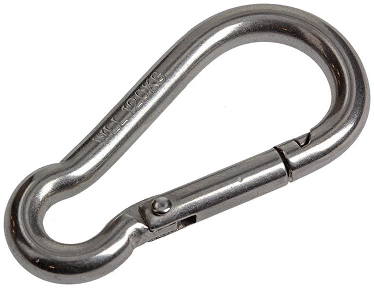 Mack 1008439 - 1 mosquetón + muelle 6 x 60mm acero inoxidable | 10 piezas
