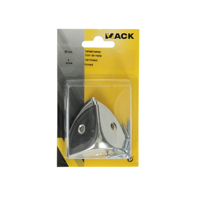 Mack 1013346 - 4 nickel-plated suitcase corners 35 mm | 5 pieces
