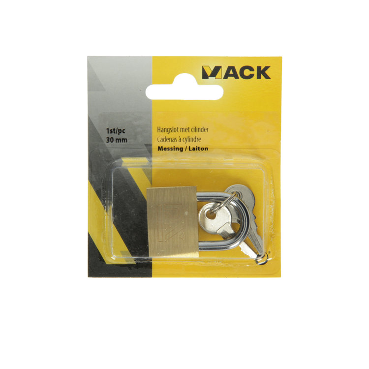 Mack 1014073 - candado con cilindro latón 30 mm | 10 piezas