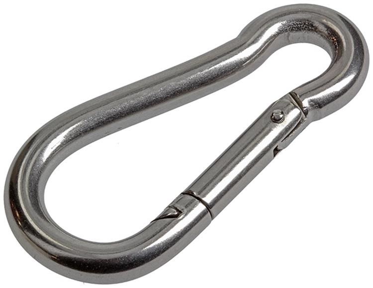 Mack 1008440 - 1 mosquetón + muelle 8 x 80mm acero inoxidable | 10 piezas