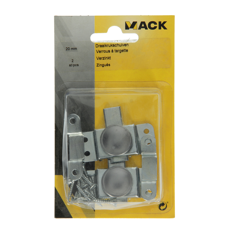 Mack 1014105 - 2 manivelas galvanizadas a 20 - b 13 mm | 5 piezas