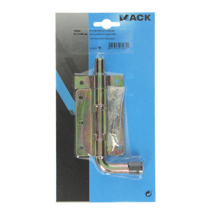 Mack 1014282 - cerrojo de pistola con soporte de bloqueo, bicroma ø12mm | 5 piezas