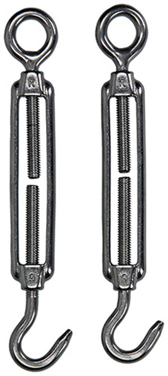 Mack 1008441 - 2 tensores ojo + gancho m6 x 60mm acero inoxidable | 10 piezas