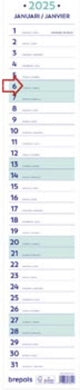 Calendario mensile a nastro Post-it Brepols, 2025