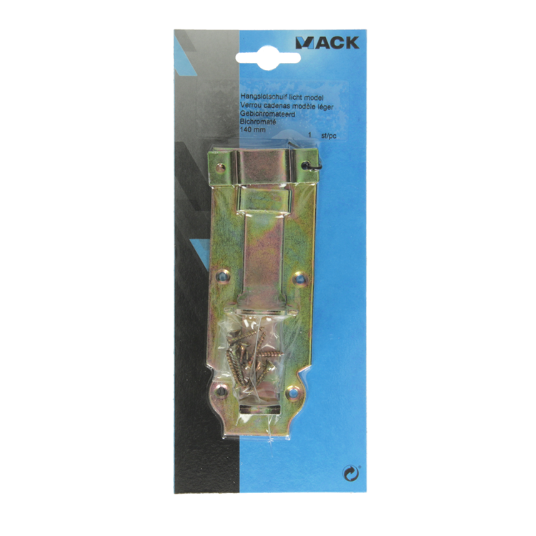 Mack 1014279 - candado modelo corredera con luz, bicromatado 140mm | 5 piezas