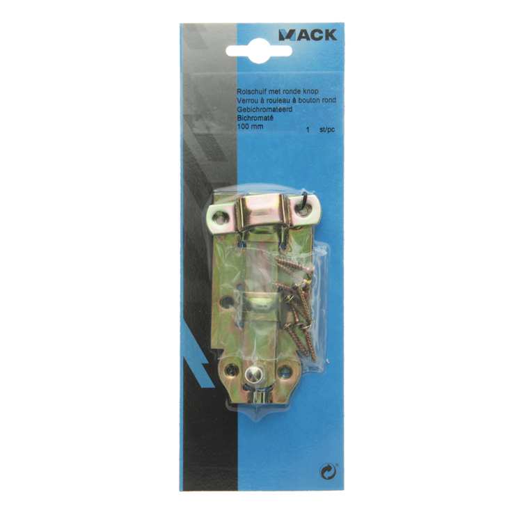 Mack 1014272 - tapparella con pomello tondo, bicromato 100mm | 5 pezzi