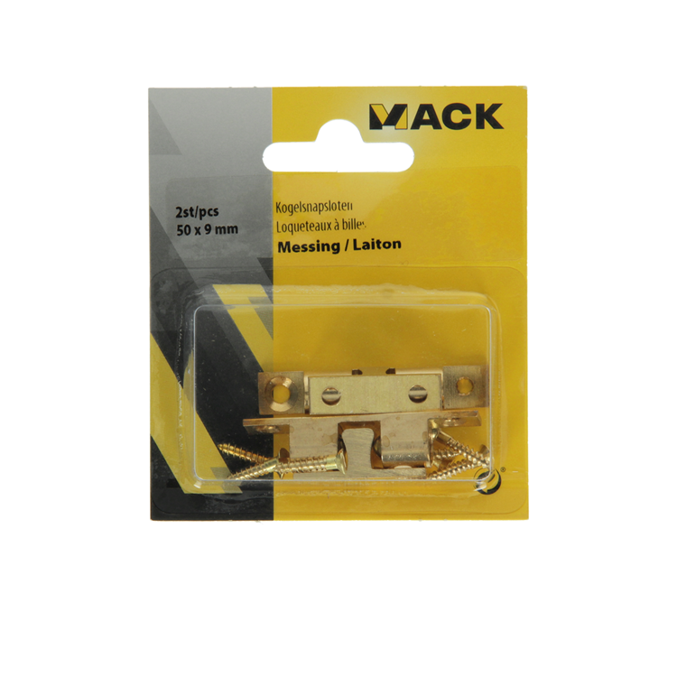 Mack 1013772 - 2 cierres de bola de latón al 49 x an 9 mm | 5 piezas