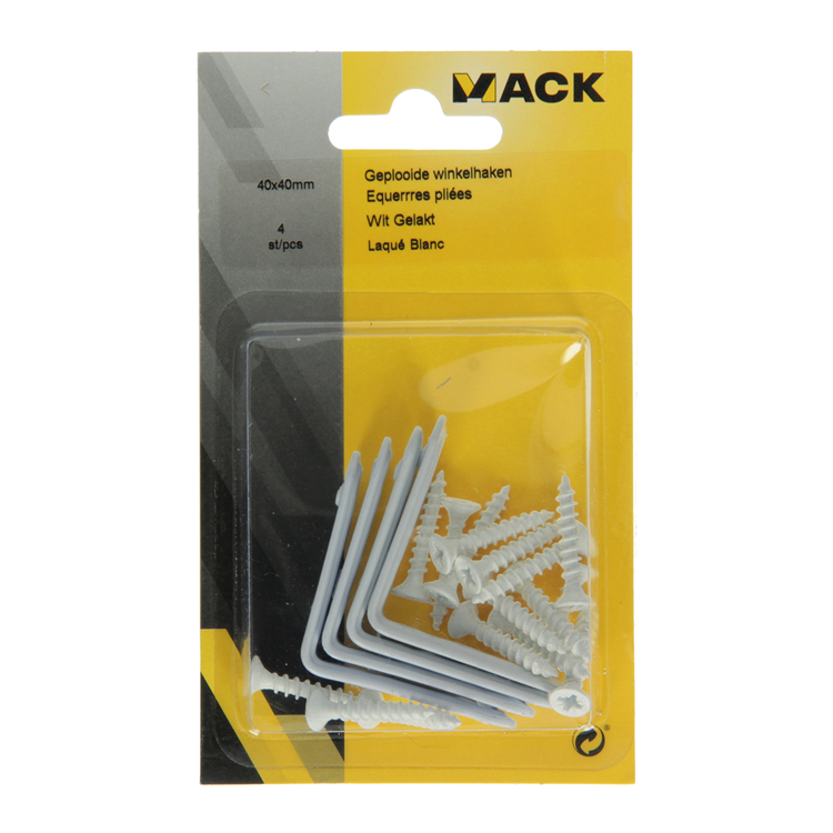 Mack 1013794 - 4 cuadrados plisados ​​pintados de blanco 40x40mm | 10 piezas