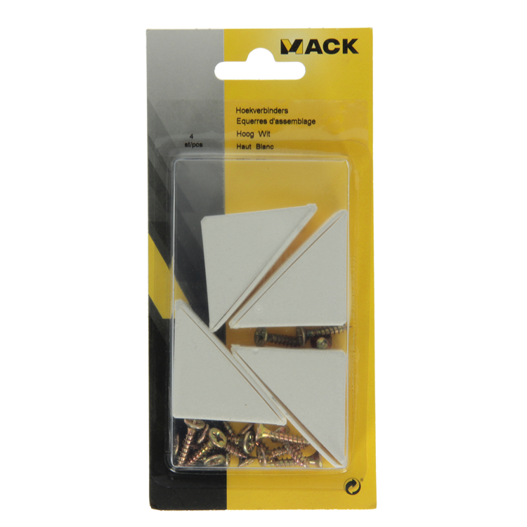 Mack 1013643 - 4 conectores de esquina altos blancos | 5 piezas