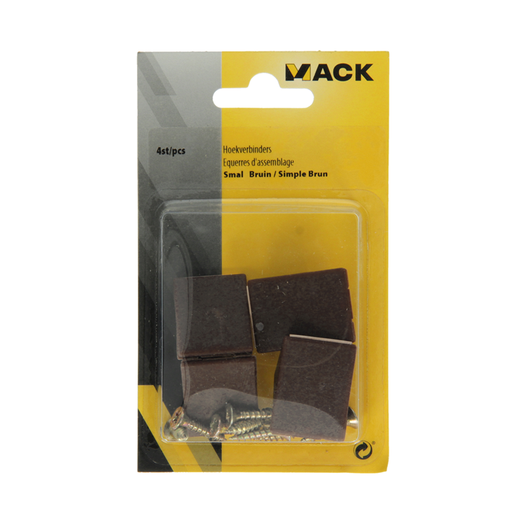 Mack 1013645 - 4 conectores de esquina estrechos marrón | 5 piezas