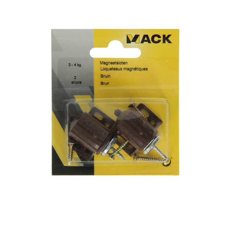 Mack 1013835 - 2 candados magnéticos marrón 3 - 4 kg | 5 piezas