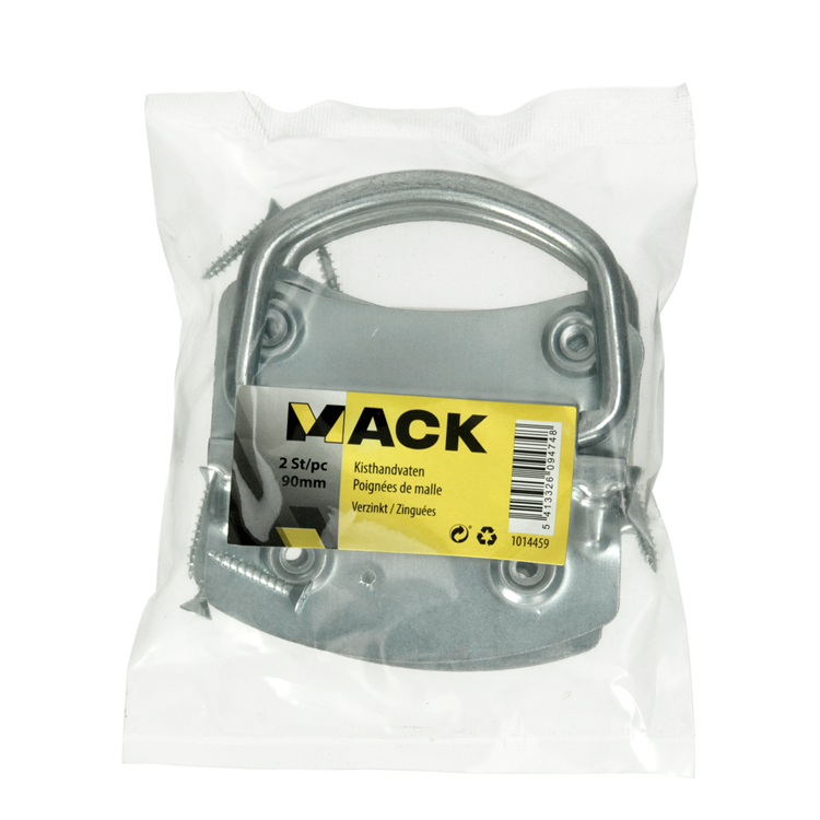 Mack 1014459 - 2 tiradores de caja galvanizados 90 mm | 5 piezas