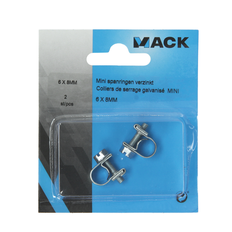 Mack 1011652 - abrazadera de manguera galvanizada 6-8mm 2uds | 12 piezas