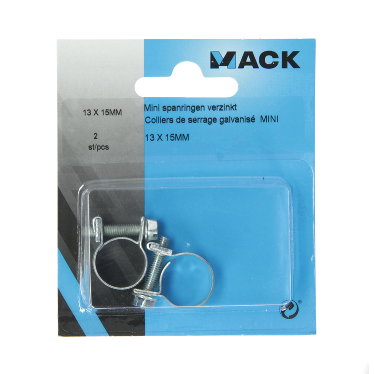 Mack 1011659 - 2 mini anillos tensores galvanizados 13x15mm | 10 piezas