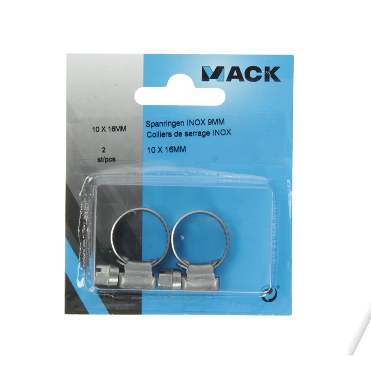 Mack 1011660 - abrazadera de manguera de acero inoxidable 10-16mm 2 piezas | 12 piezas