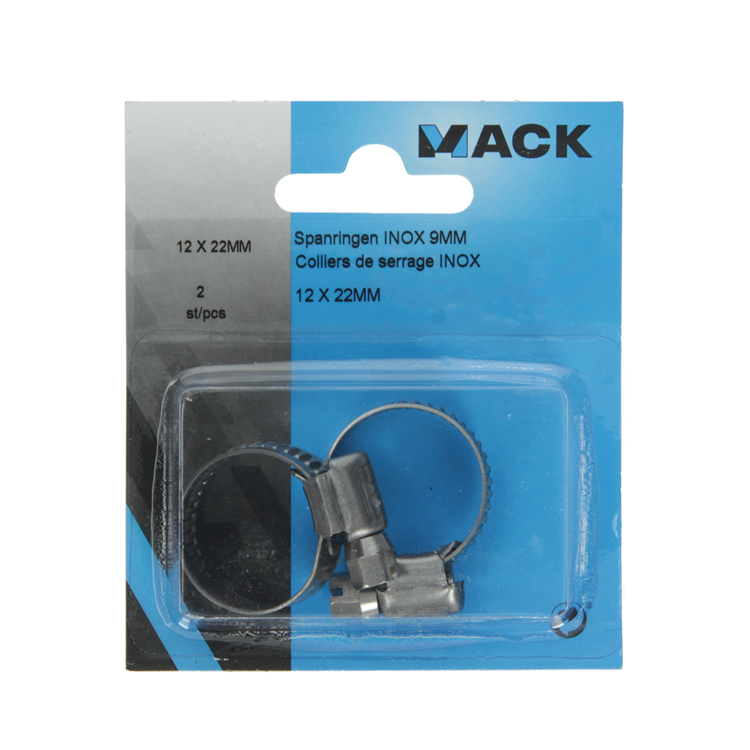 Mack 1011661 - 2 anillos tensores acero inoxidable 9mm 12x22mm | 10 piezas