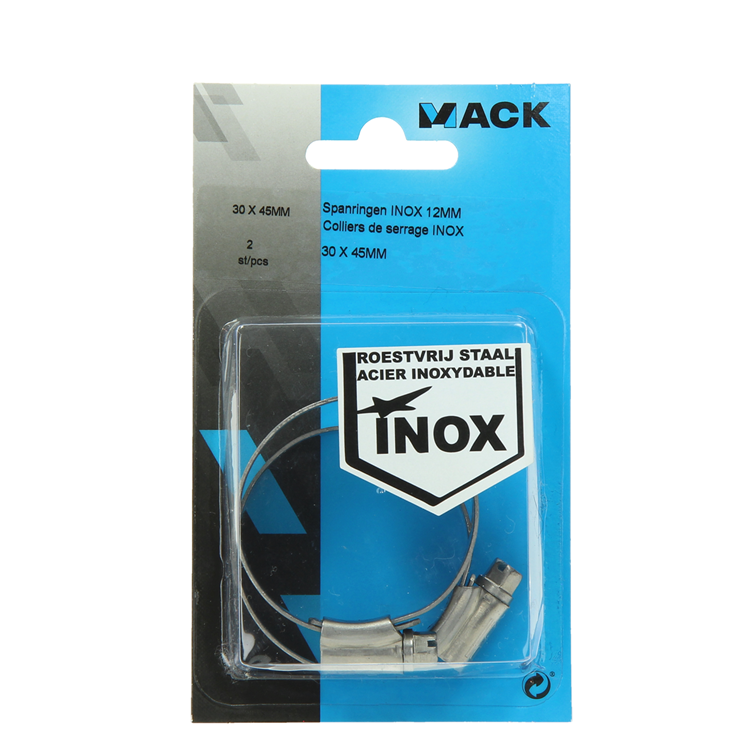 Mack 1011664 - abrazadera de manguera de acero inoxidable 30-45mm 2uds | 12 piezas