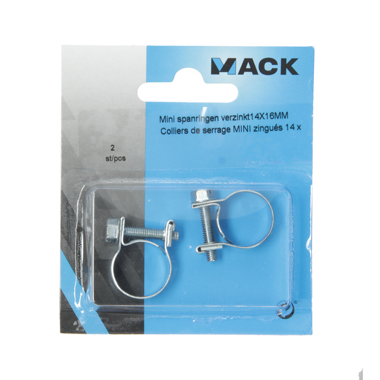Mack 1011685 - 2 mini anillos tensores galvanizados 14x16mm | 10 piezas