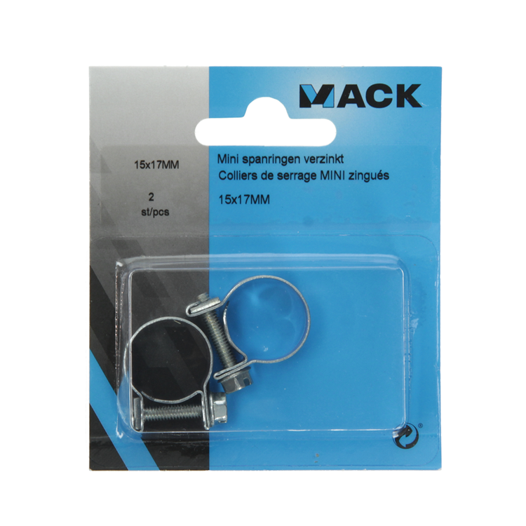 Mack 1011686 - abrazadera de manguera galvanizada 15-17mm 2uds | 12 piezas