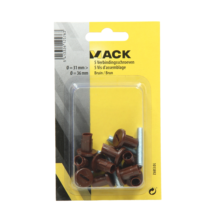 Mack 1013892 - 5 tornillos de conexión marrones 30-40 mm | 10 piezas
