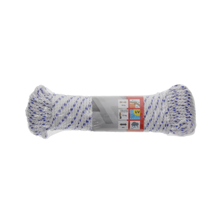 Mack 1014931 - filo pp intrecciato bianco blu 3mm 20m | 5 pezzi