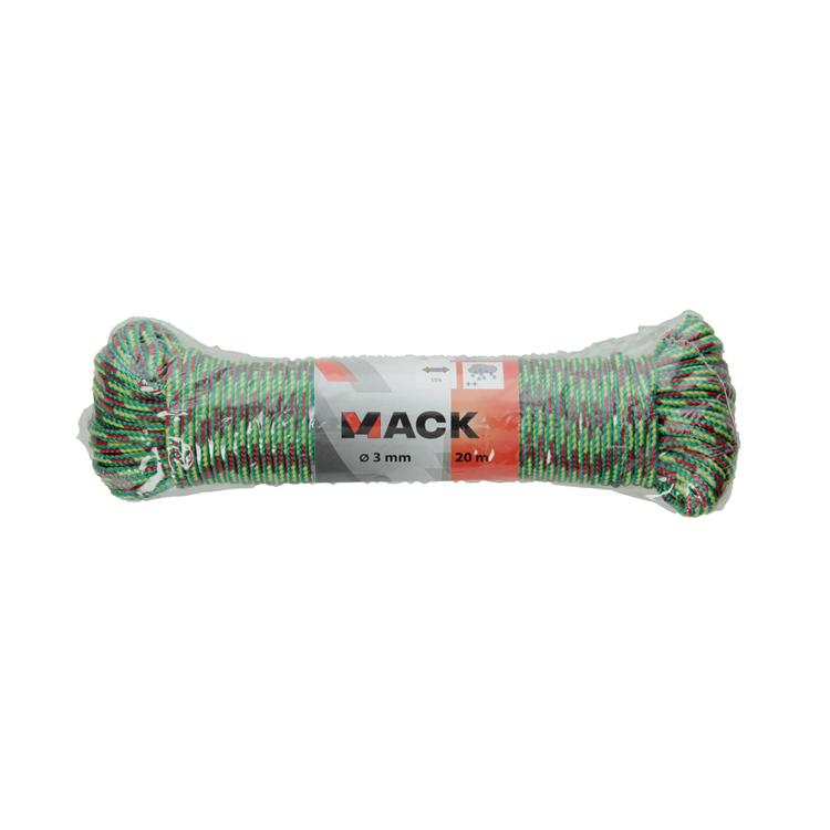 Mack 1014939 - cuerda deportiva pp hilo trenzado3mm 20m | 5 piezas