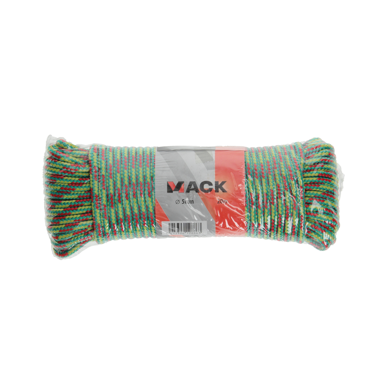 Mack 1014940 - cuerda deportiva pp hilo trenzado5mm 20m | 5 piezas