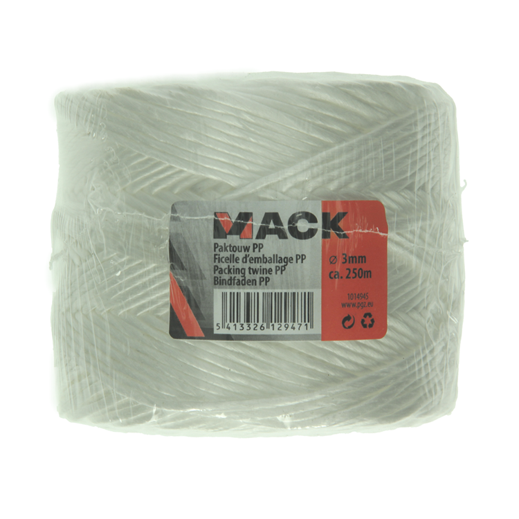 Mack 1014945 - packing rope pp white 3mm approx. 250m | 5 pieces