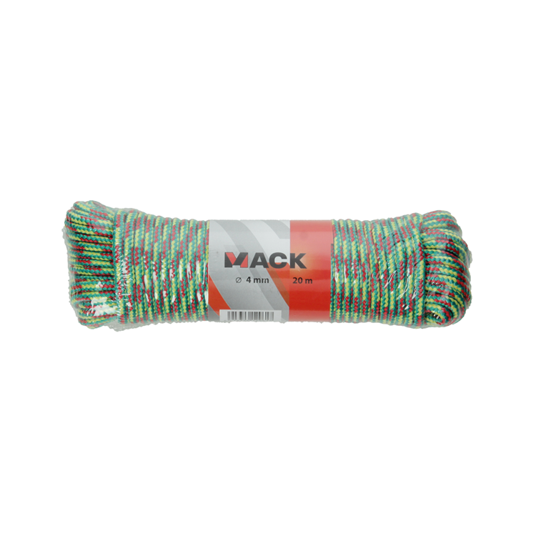 Mack 1014946 - cuerda deportiva pp hilo trenzado 4mm 20m | 5 piezas