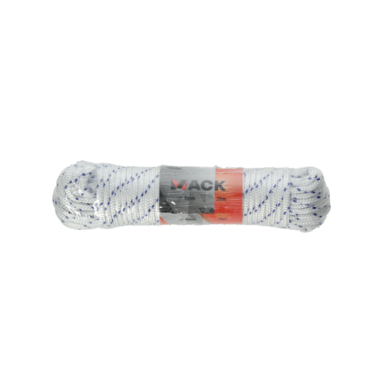 Mack 1014995 - pp braided white blue strand 4mm 20m | 5 pieces