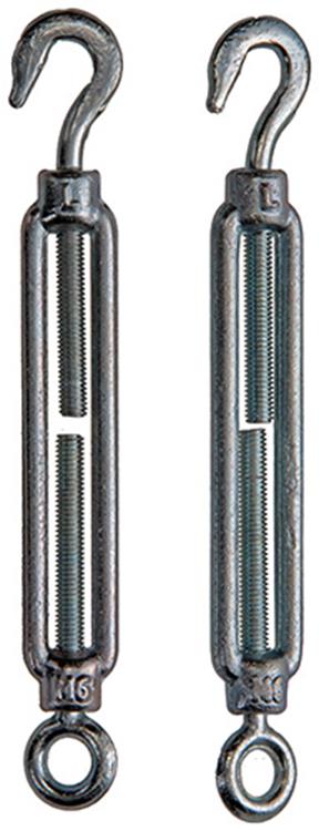 Mack 1008446 - 2 tensores ojo + gancho m6 x 110mm galvanizado | 10 piezas