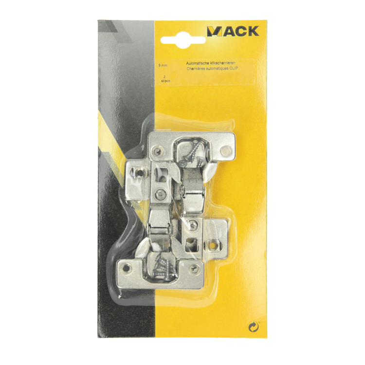 Mack 1013908 - 2 cerniere automatiche a scatto 9mm + croce pl. | 5 pezzi