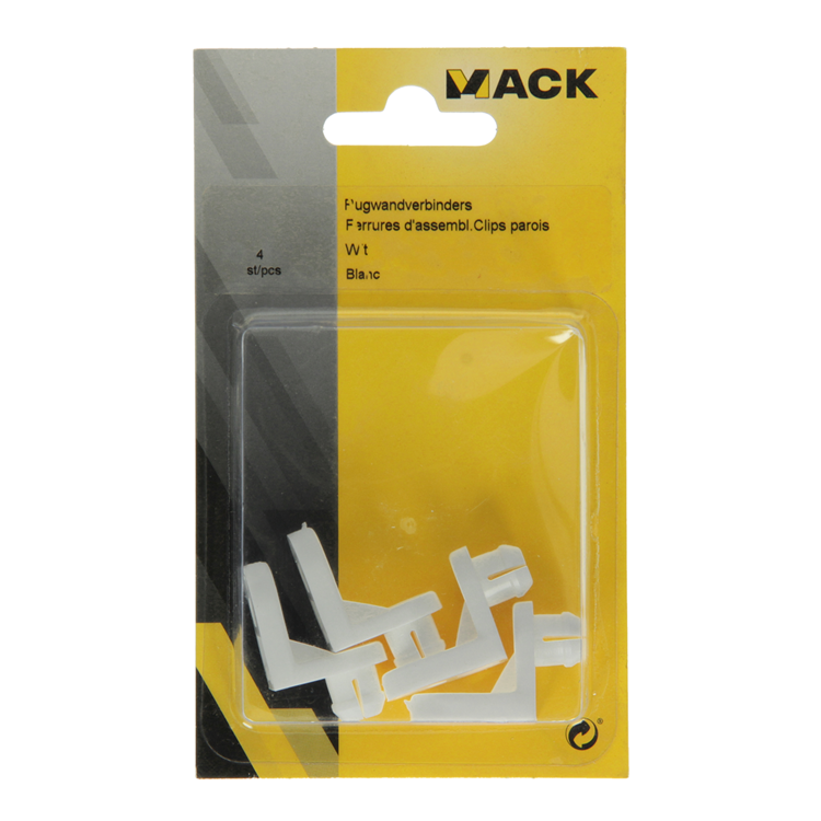 Mack 1013909 - 4 conectores de pared trasera blanco | 5 piezas