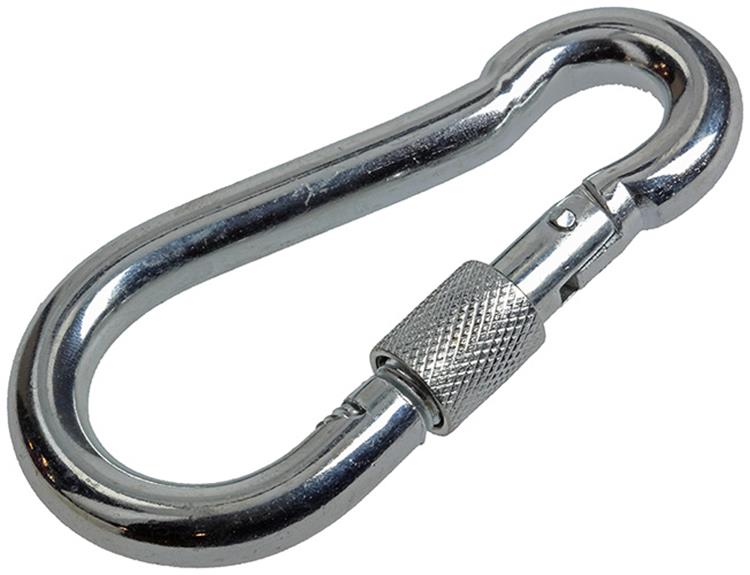 Mack 1008447 - 1 mosquetón + correa de bloqueo. 10 x 100 mm galvanizado | 10 piezas