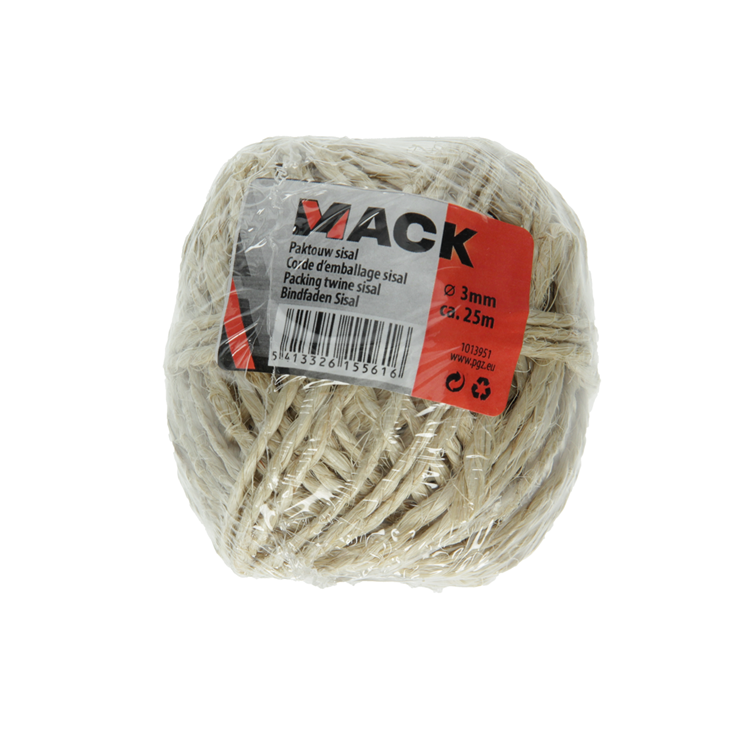 Mack 1013951 - cuerda de embalaje bobina sisal 3mm aprox. 22m | 10 piezas