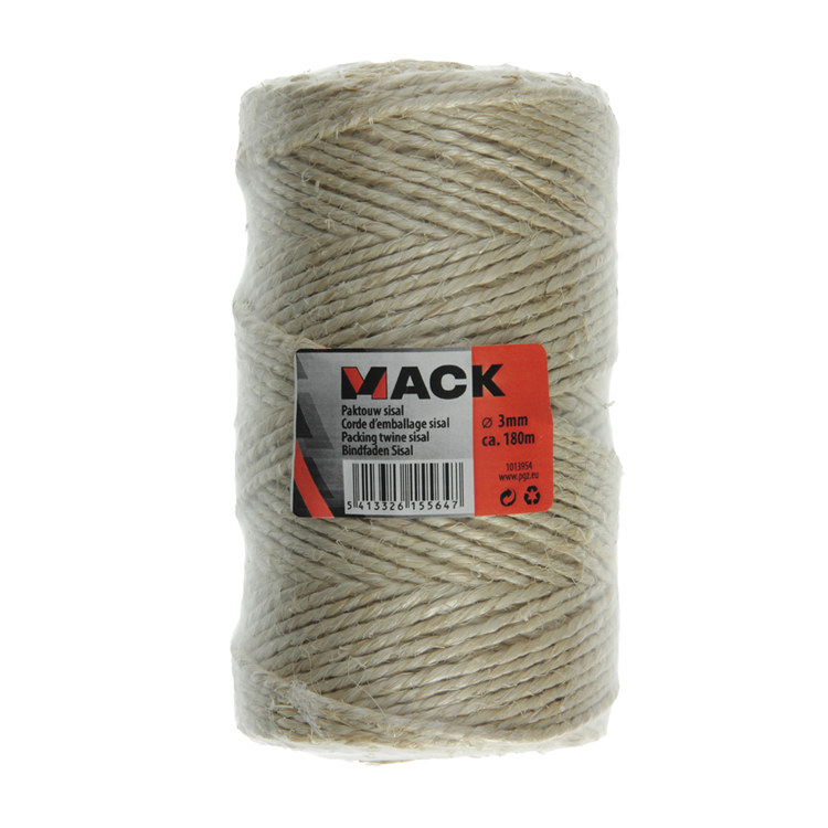 Mack 1013954 - packing rope sisal bobbin 3mm approx. 180m | 10 pieces