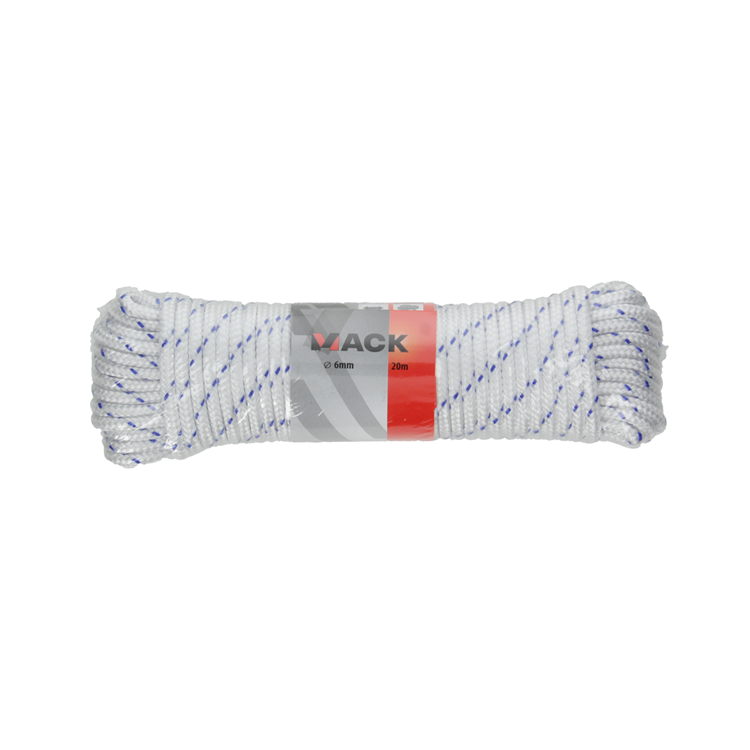 Mack 1013976 - Hilo pp trenzado blanco azul 6mm 20m | 5 piezas