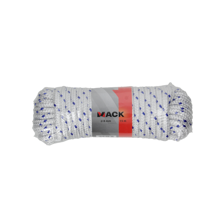 Mack 1013977 - pp braided white blue strand8mm 15m | 5 pieces