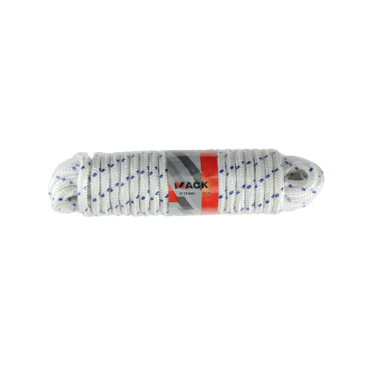 Mack 1013979 - pp braided white blue strand12mm 15m | 5 pieces