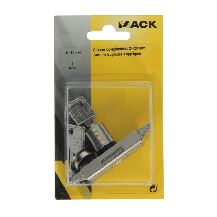 Mack 1014019 - cerradura de armario cilíndrica de superficie ø 20 mm l20 mm | 5 piezas