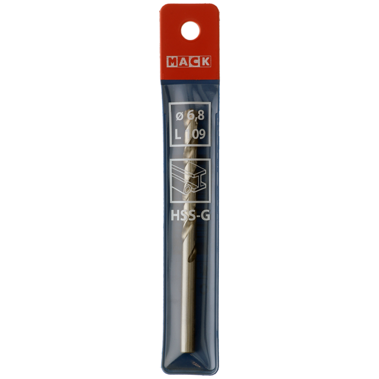 Mack 1018192 - taladro para metal hss g din 338 ø 6,8 x 109 mm | 5 piezas