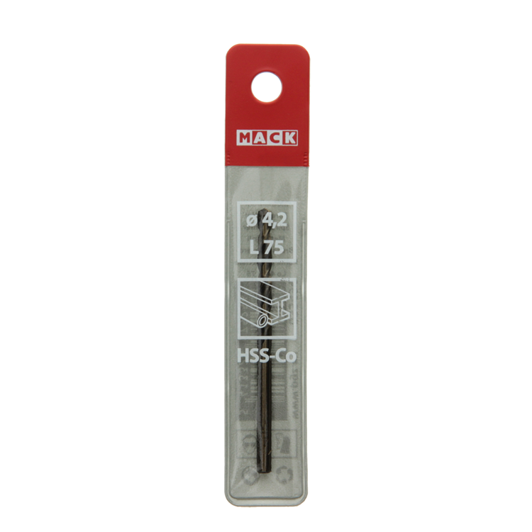 Mack 1018198 - taladro metal hss co5% din 338 ø 4,2 x 75 mm | 5 piezas
