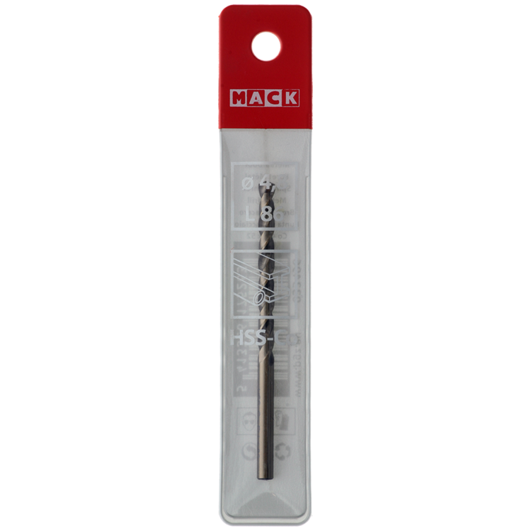 Mack 1018199 - taladro metal hss co5% din 338 ø 4,8 x 86 mm | 5 piezas