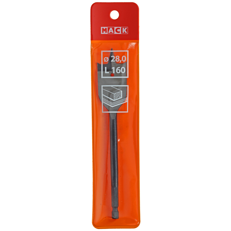 Mack 1018255 - taladro plano para madera 28mm | 2 piezas