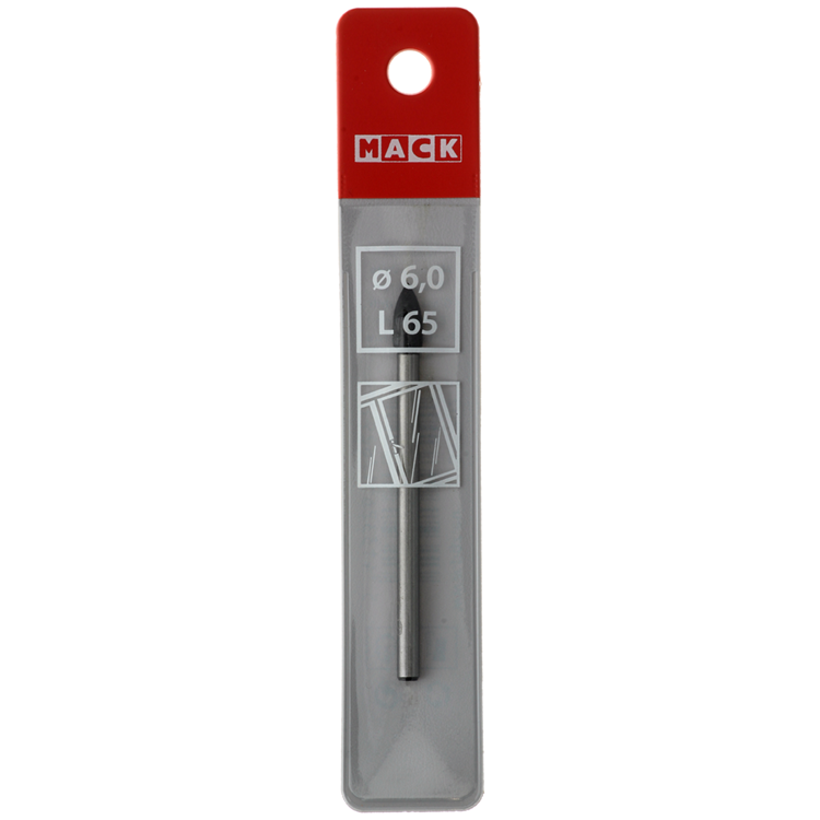 Mack 1018284 - Broca para baldosas de vidrio ø 6,0 x 65 mm | 5 piezas