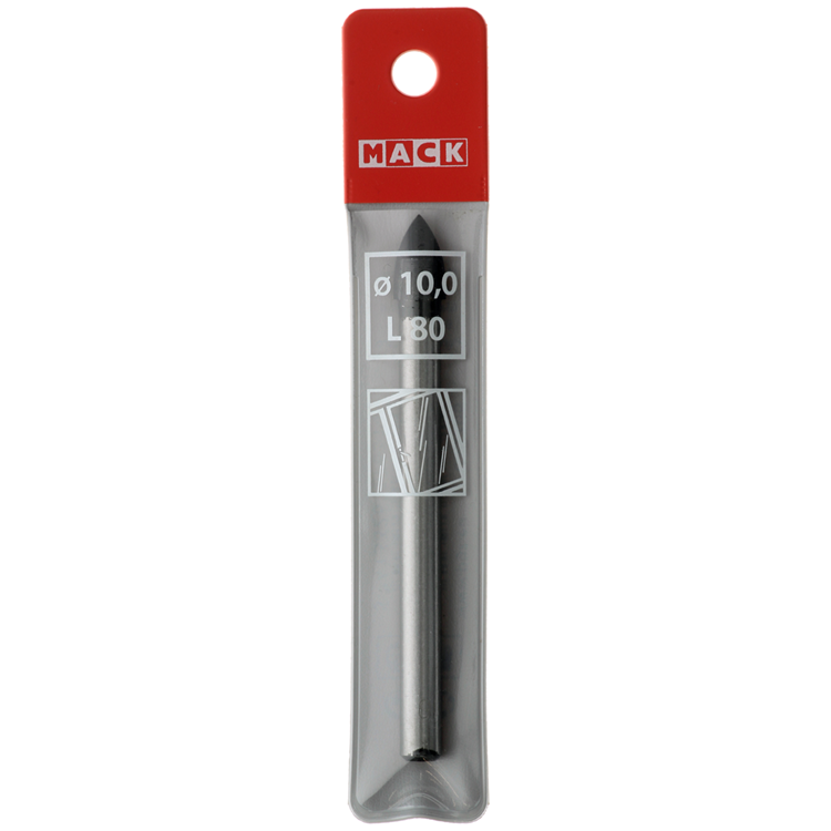 Mack 1018286 - Broca para baldosas de vidrio ø 10,0 x 80 mm | 5 piezas