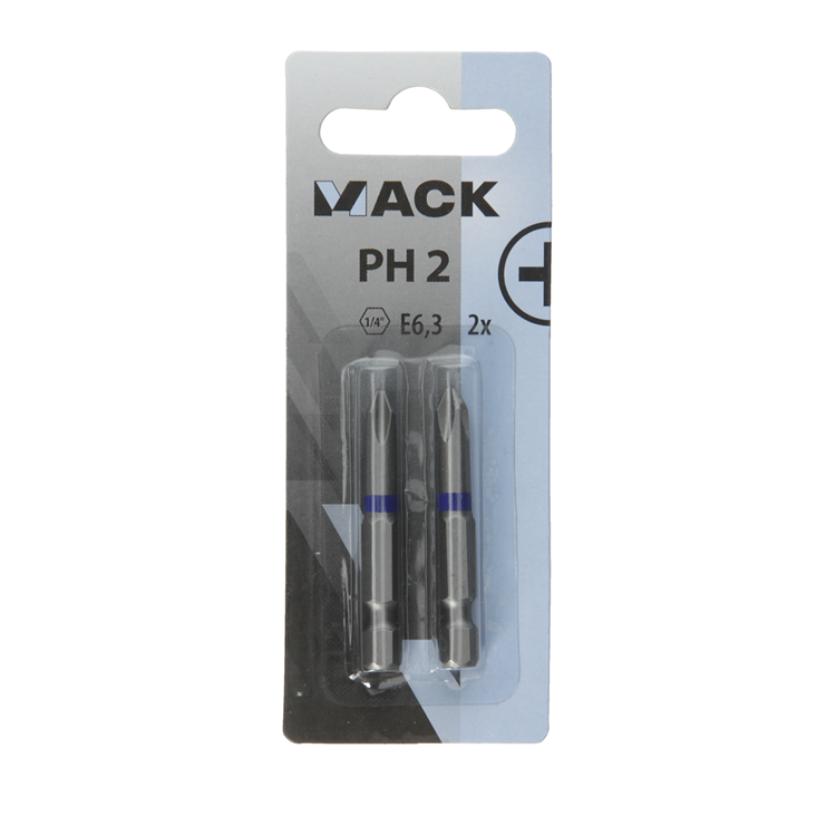 Mack 1018293 - punta de destornillador ph2 l50mm 2uds | 5 piezas