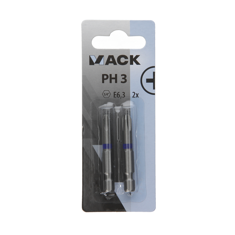 Mack 1018294 - punta de destornillador ph3 l50mm 2uds | 5 piezas