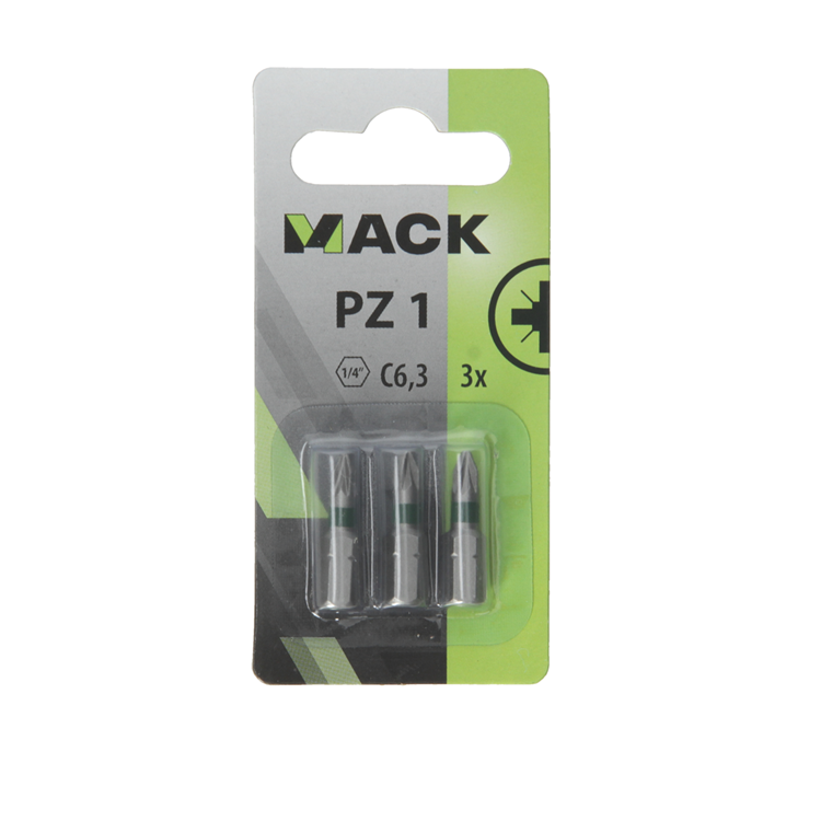 Mack 1018295 - punta de tornillo pz1 l25mm 3uds | 5 piezas