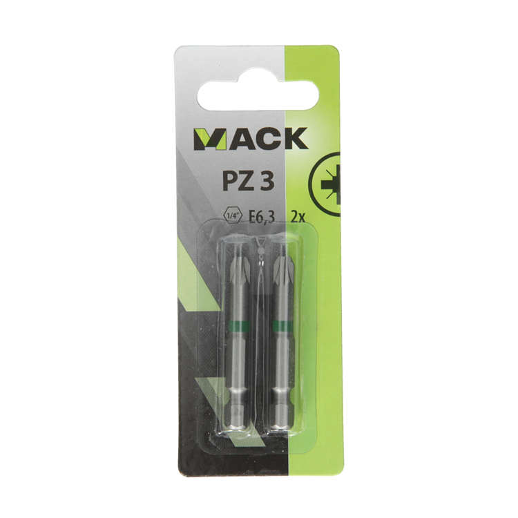 Mack 1018300 - punta de tornillo pz3 l50mm 3uds | 5 piezas